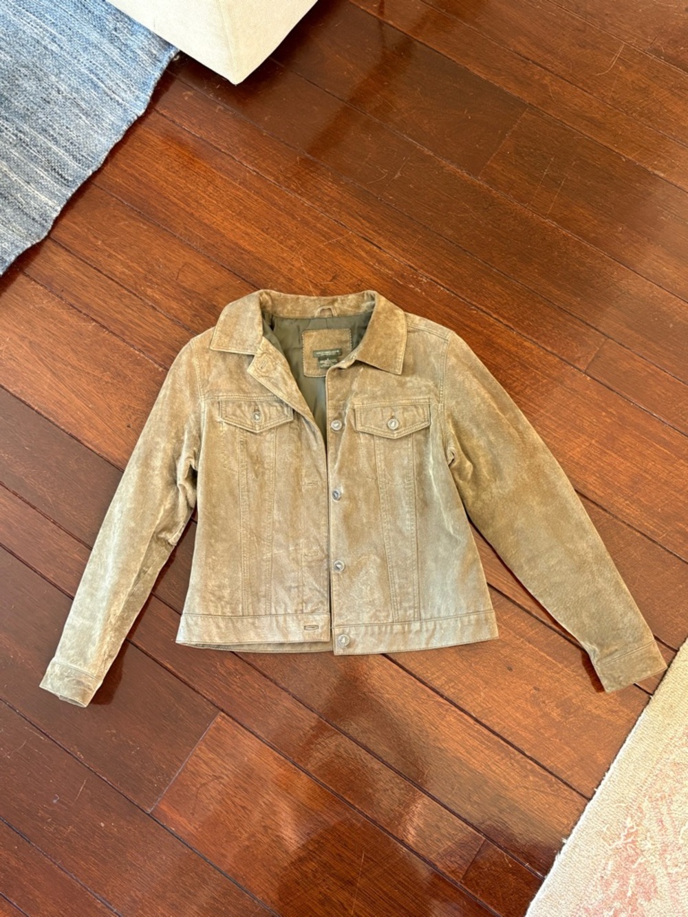 Great Northwest Clothing Company 100% Suede Jacket in Olive Green